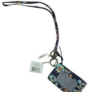 Vera Bradley Floral Bursts Cotton Zip ID Case Lanyard NWT